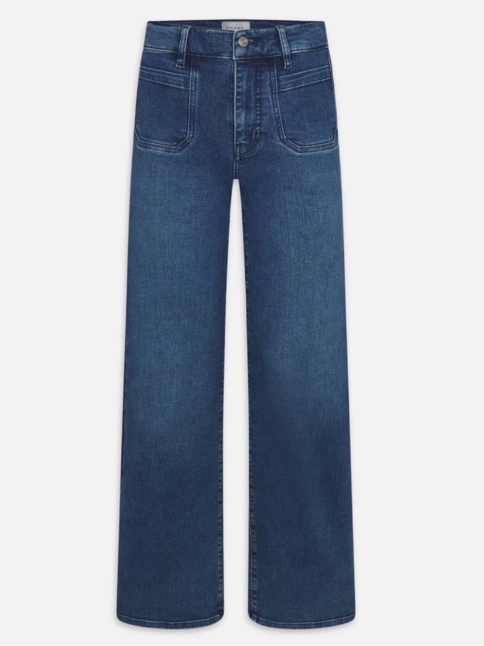 Frame Denim Wide-Leg Palazzo Jeans in Dark Blue